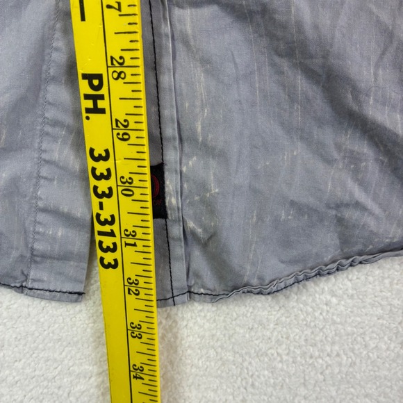 Panhandle Slim Pearl Snap Button Shirt Mens Medium Gray Black Cross Y2K Western - Picture 6 of 8